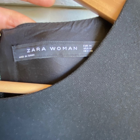 zara | structured mini dress | black | medium - Picture 3 of 11